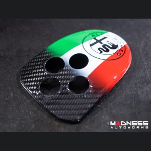 Alfa Romeo 4C Central MTA Control Cover - Carbon Fiber - Italian Theme + Alfa Romeo Badge - V2